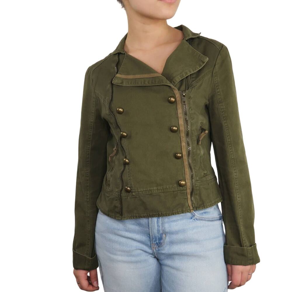 Y2k Urban Outfitters Sashimi Green Utility Jacket Brass Sailor Buttons Medium
